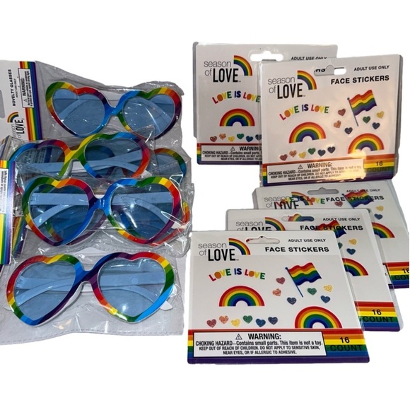 Bundle of Fun Glasses + Tattoos 🌈 NEW - Picture 1 of 4